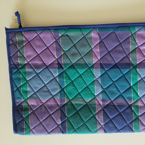 Silk Makeup Bag - Turquoise, Green, Purple - Picture 2 of 4